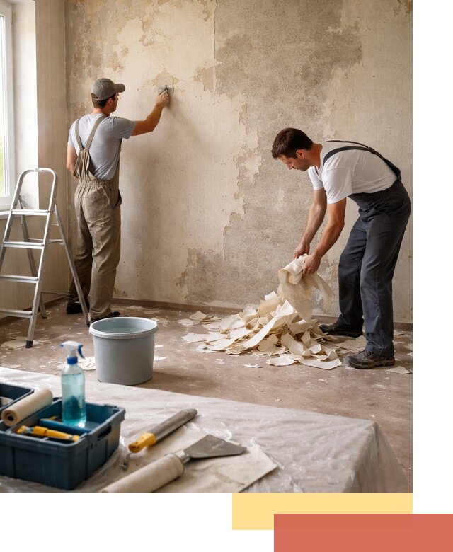 Снятие старых обоев в Ярцево быстро и качественно