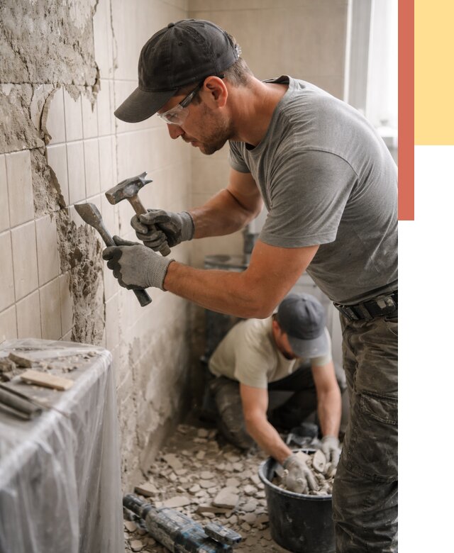 Демонтаж плитки со стен в Ярцево от 865 руб. — быстро и недорого | ОТДЕЛОЧНИК-Рцв