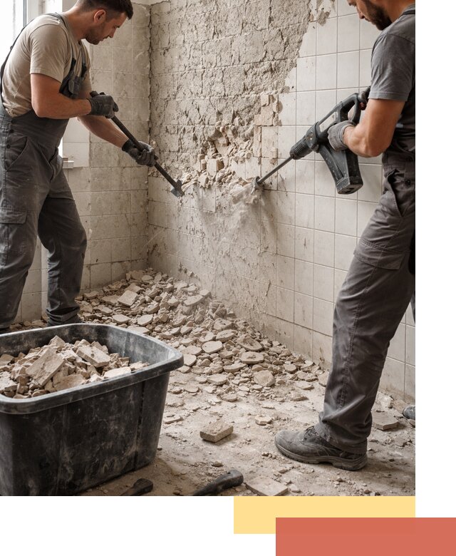 Демонтаж плитки со стен в Ярцево быстро и аккуратно