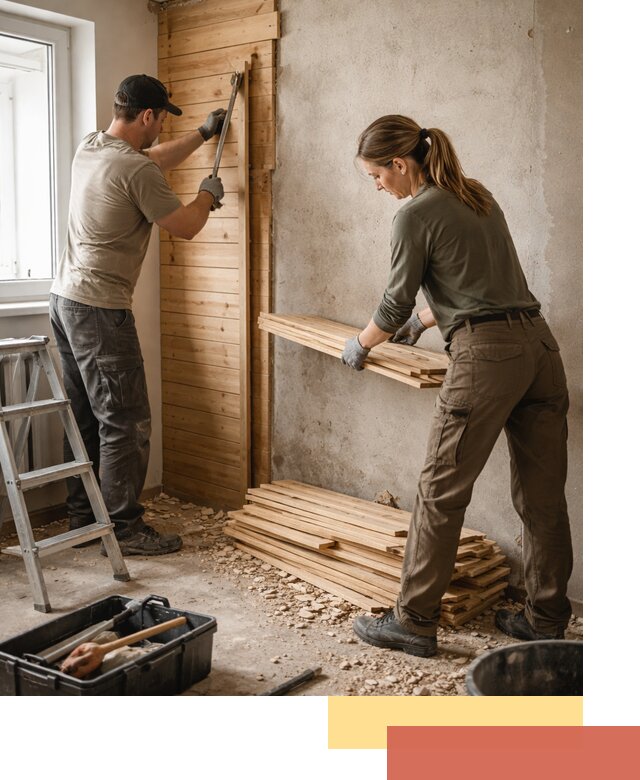 Демонтаж вагонки со стен в Ярцево — профессиональный демонтаж