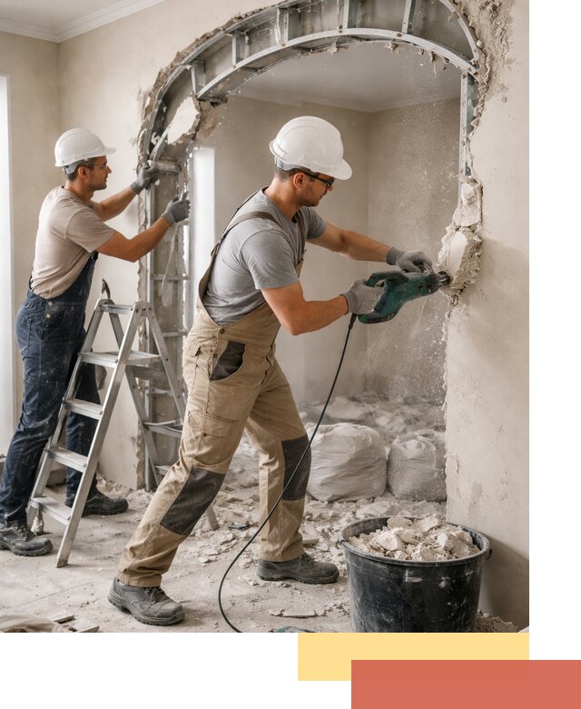 Демонтаж гипсокартонной арки в Ярцево быстро и аккуратно