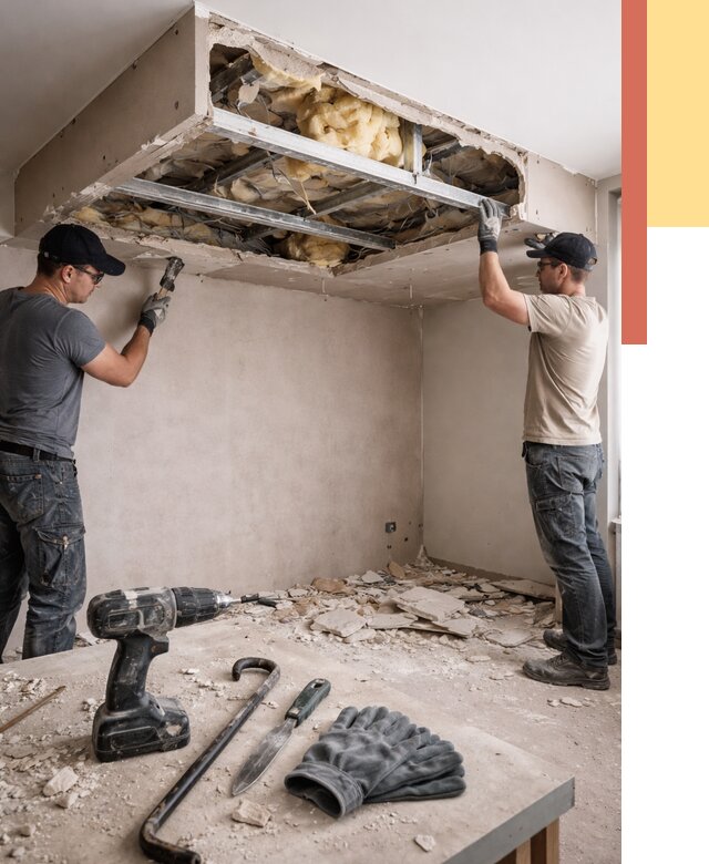 Демонтаж короба из гипсокартона в Ярцево от 1546 руб. — быстро и недорого | ОТДЕЛОЧНИК-Рцв