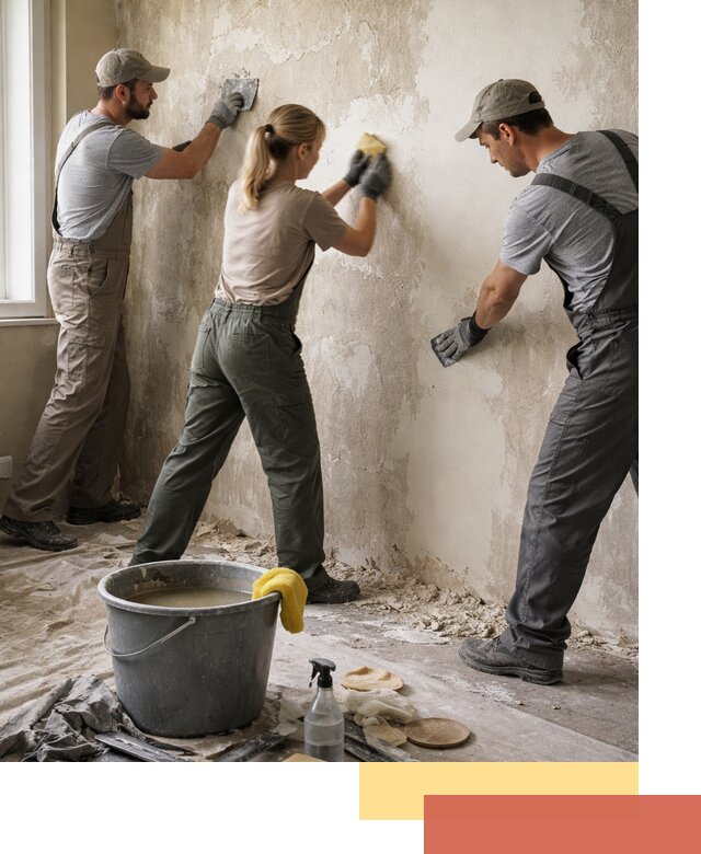 Очистка стен от клея и грунтовки в Ярцево качественно и быстро