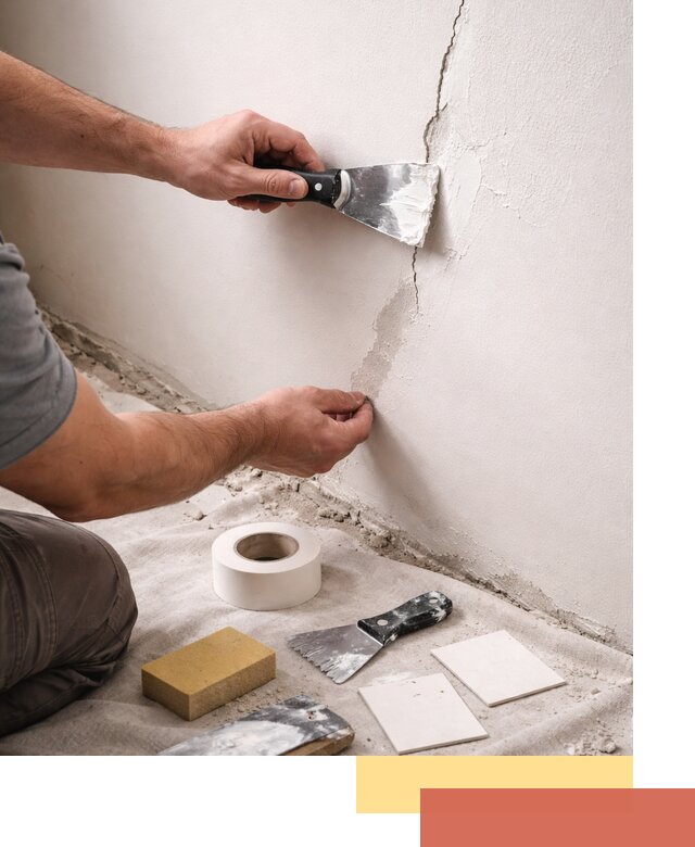Заделка трещин и сколов в стенах и потолках в Ярцево