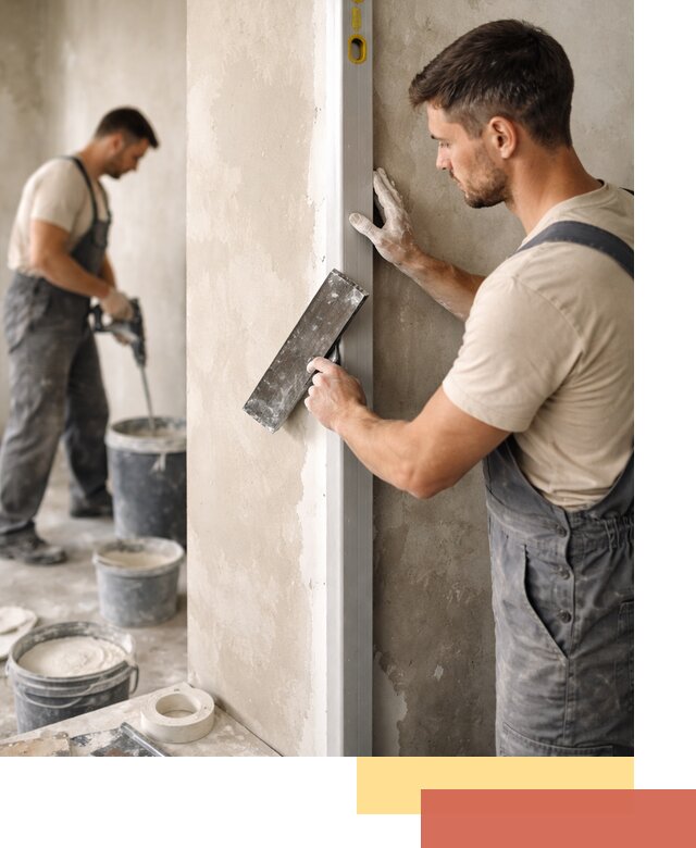 Выведение углов стен в Ярцево: монтаж и оштукатуривание