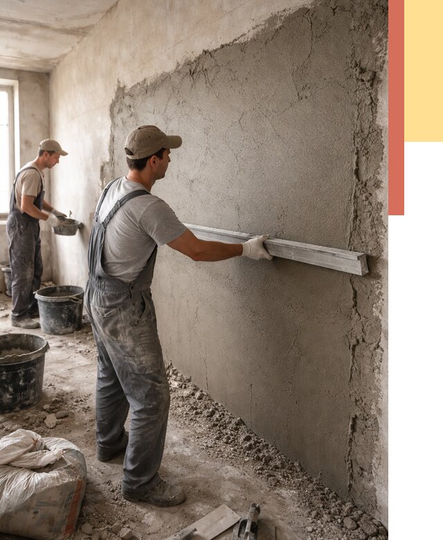 Цементная штукатурка стен в Ярцево от 4578 руб/м2 — быстро и недорого | ОТДЕЛОЧНИК-Рцв