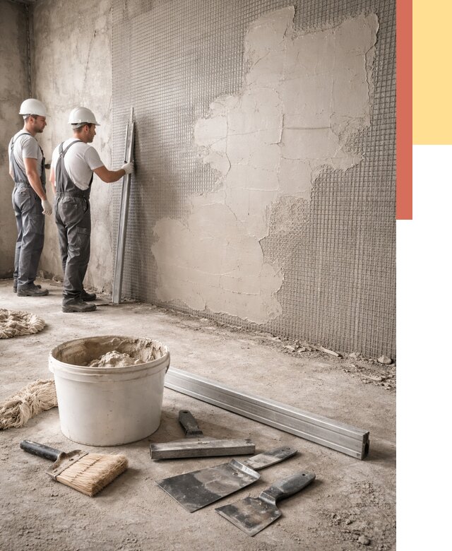 Штукатурка стен по сетке в Ярцево от 5596 руб./м2 — быстро и недорого | ОТДЕЛОЧНИК-Рцв