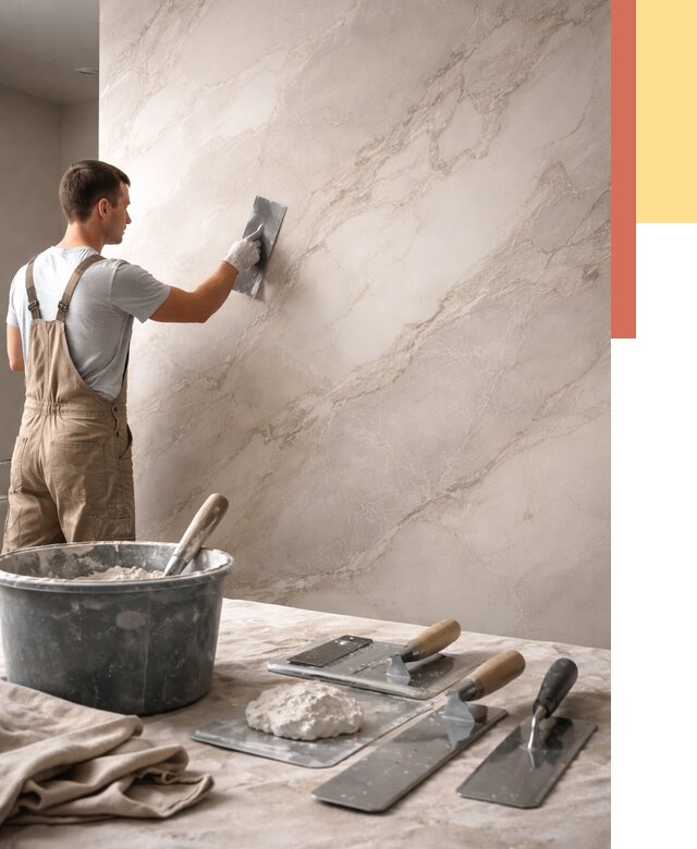 Декоративная штукатурка под мрамор в Ярцево от 2849 руб./м² — быстро и недорого | ОТДЕЛОЧНИК-Рцв