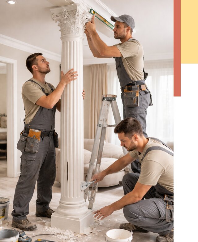 Установка декоративных колонн в Ярцево от 12209 руб. под ключ | ОТДЕЛОЧНИК-Рцв