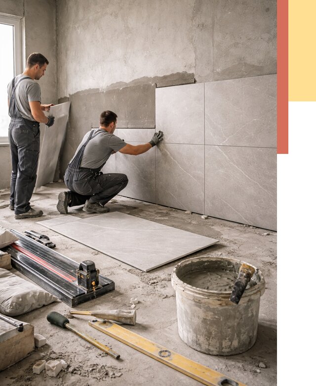 Облицовка стен керамогранитом в Ярцево от 4273 руб./м² — услуги под ключ | ОТДЕЛОЧНИК-Рцв