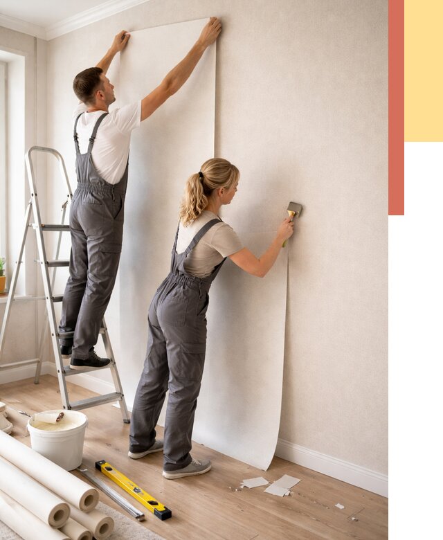 Поклейка флизелиновых обоев в Ярцево от 6104 руб. | Быстро и недорого — ОТДЕЛОЧНИК-Рцв