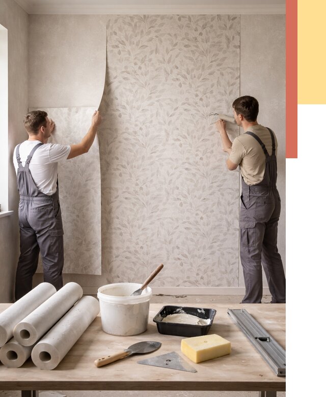 Поклейка обоев с подбором рисунка в Ярцево от 3561 руб. | ОТДЕЛОЧНИК-Рцв - быстро и недорого