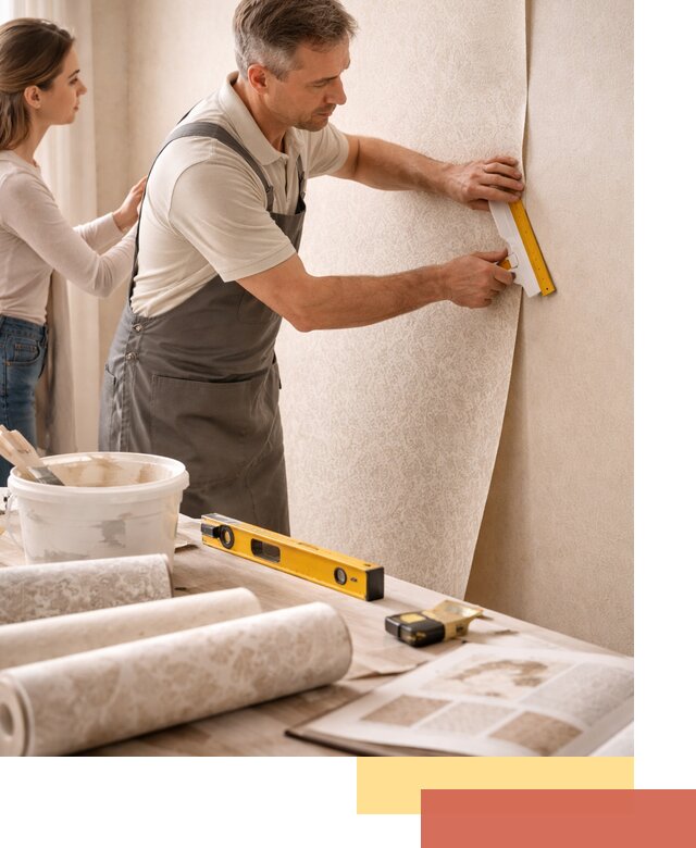 Поклейка обоев с подбором рисунка в Ярцево