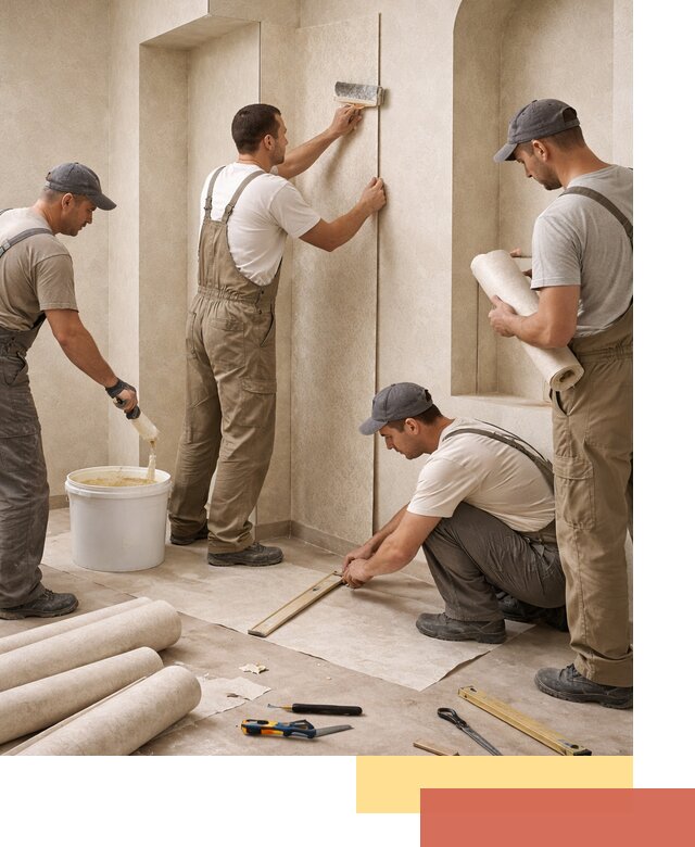 Поклейка обоев на сложные стены и неровные поверхности в Ярцево