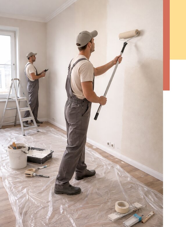 Покраска стен акриловой краской в Ярцево от 3561 руб./м² — быстро и недорого | ОТДЕЛОЧНИК-Рцв