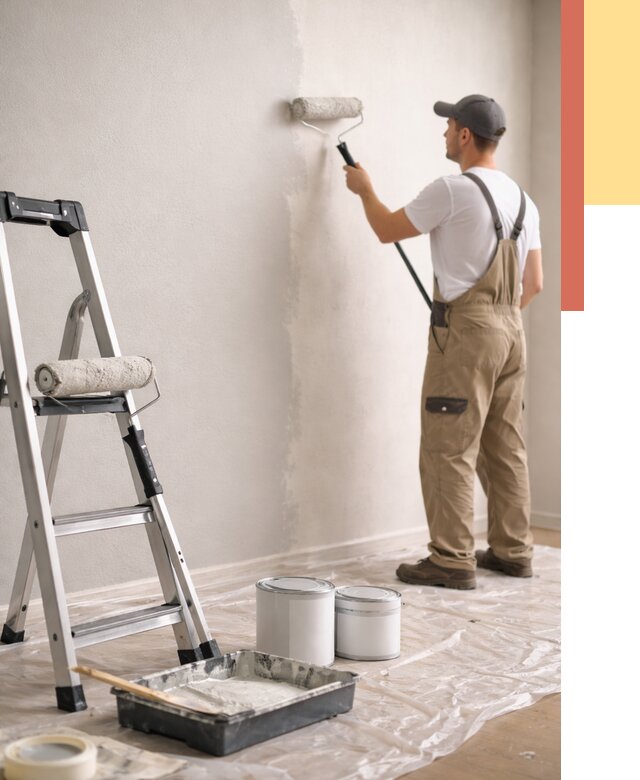 Покраска стен латексной краской в Ярцево от 4578 руб. за м2 | ОТДЕЛОЧНИК-Рцв