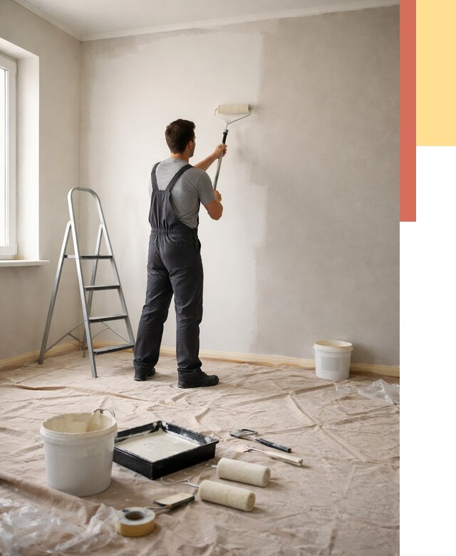 Покраска стен моющейся краской в Ярцево от 356 руб./м² — быстро и недорого | ОТДЕЛОЧНИК-Рцв