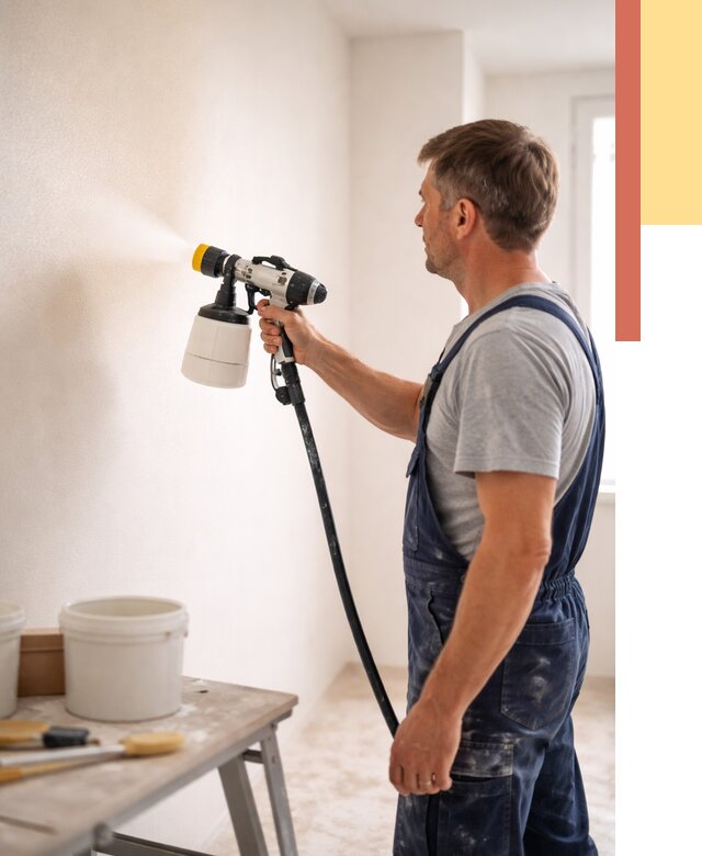 Покраска стен краскопультом в Ярцево от 7631 руб. — механизированная покраска | ОТДЕЛОЧНИК-Рцв