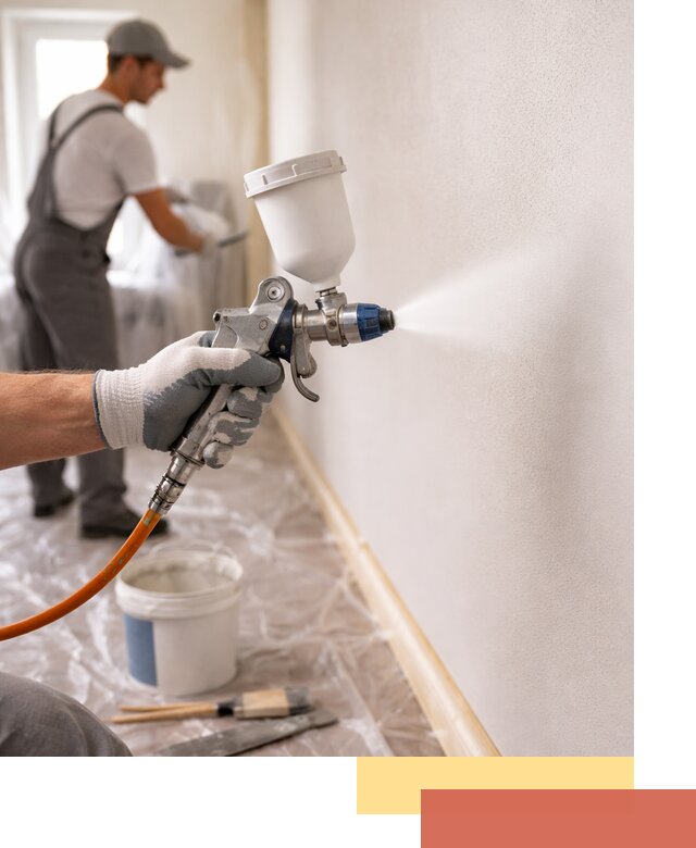 Покраска стен краскопультом в Ярцево быстро и качественно