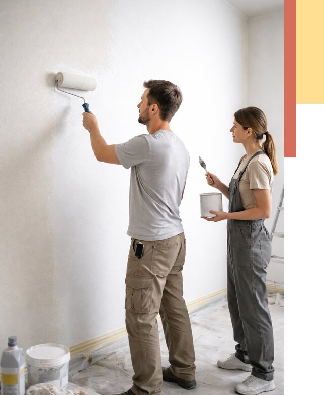 Окраска стен по стеклохолсту в Ярцево от 4578 руб/м² под ключ | ОТДЕЛОЧНИК-Рцв