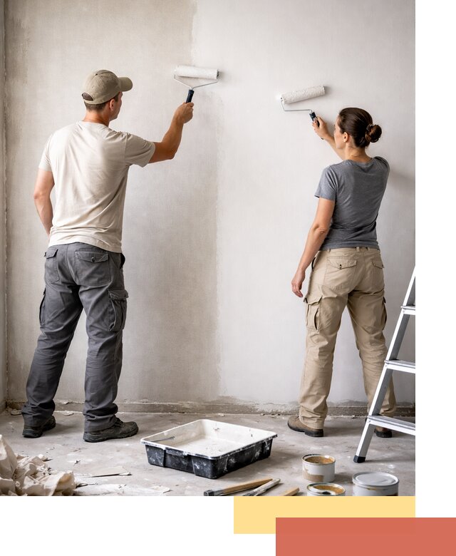 Окраска стен по стеклохолсту в Ярцево качественно и долговечно