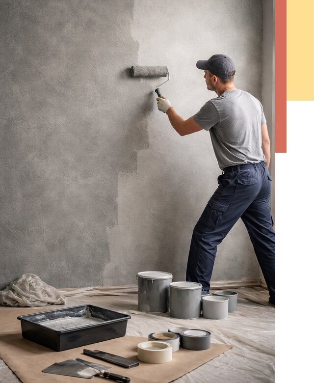 Покраска стен под бетон в Ярцево от 661 руб. за м2 — быстро и недорого | ОТДЕЛОЧНИК-Рцв