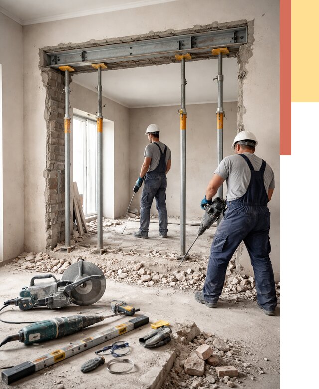 Прорезка проема в стене в Ярцево от 4578 руб. — быстро и недорого | ОТДЕЛОЧНИК-Рцв