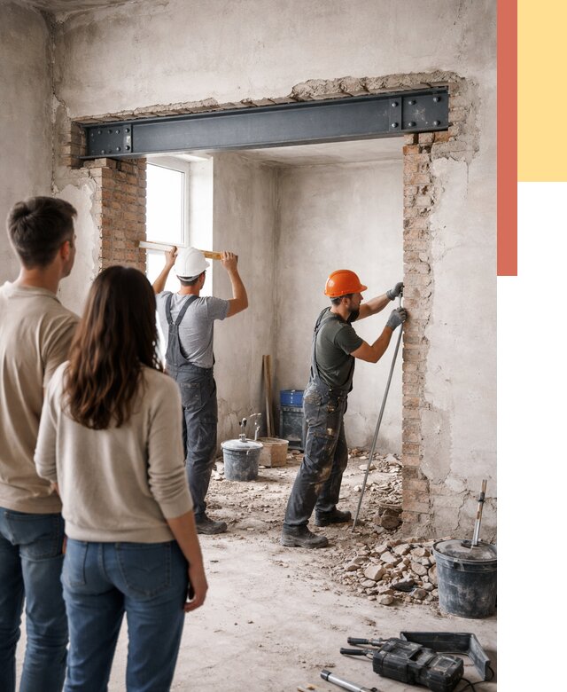 Усиление проема в стене в Ярцево от 9665 руб. — усиление дверного проема металлоконструкцией | ОТДЕЛОЧНИК-Рцв