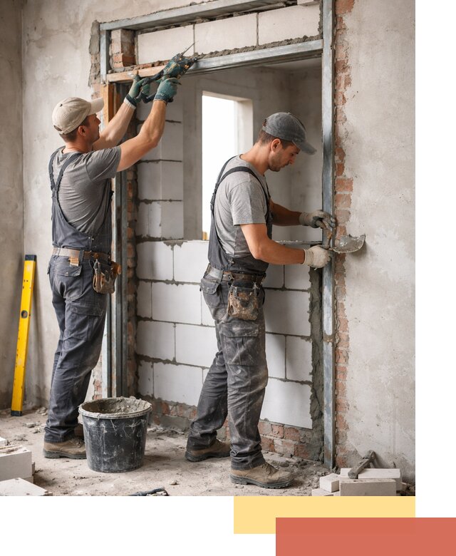 Закладка дверного проема под ключ в Ярцево: демонтаж, монтаж, отделка