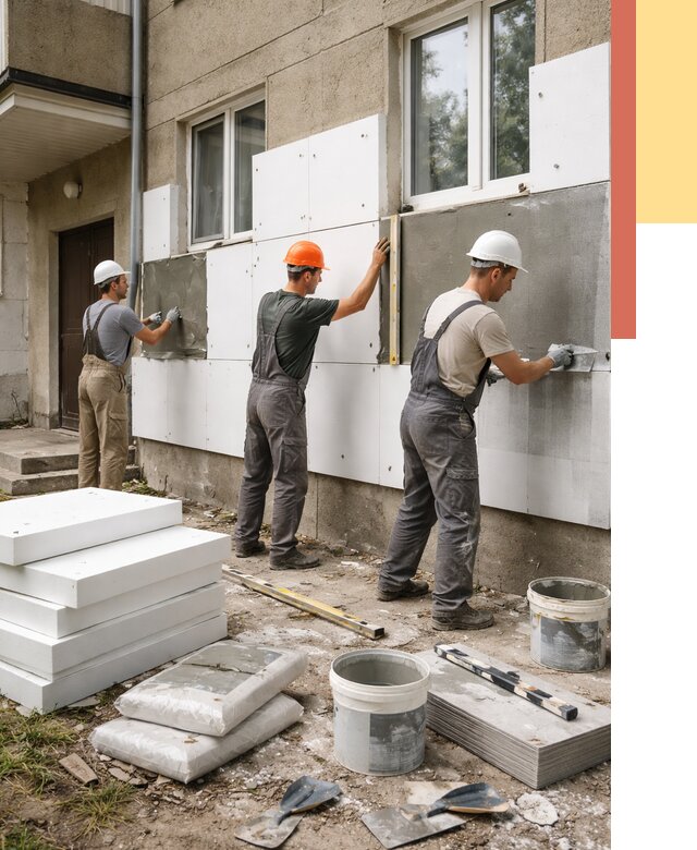 Утепление стен пенопластом в Ярцево от 1780 руб. — недорого и под ключ | ОТДЕЛОЧНИК-Рцв