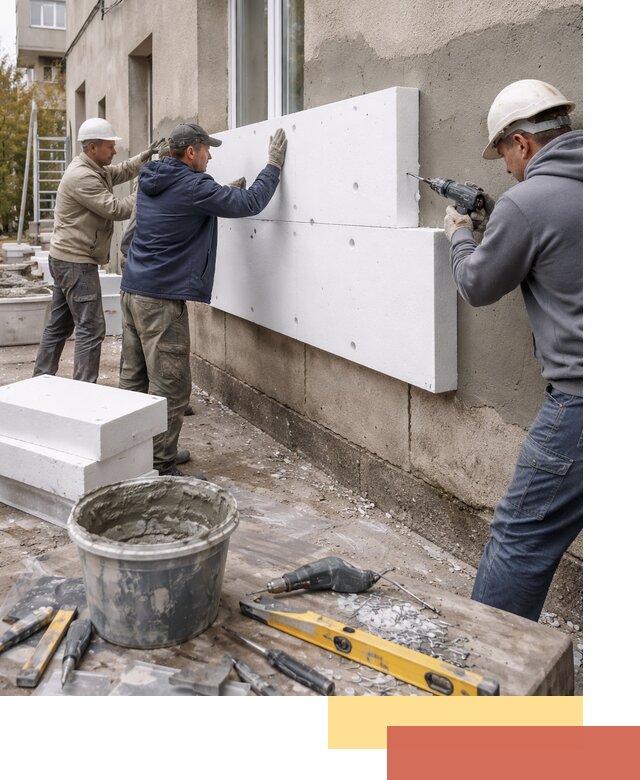 Утепление наружных стен пенопластом в Ярцево