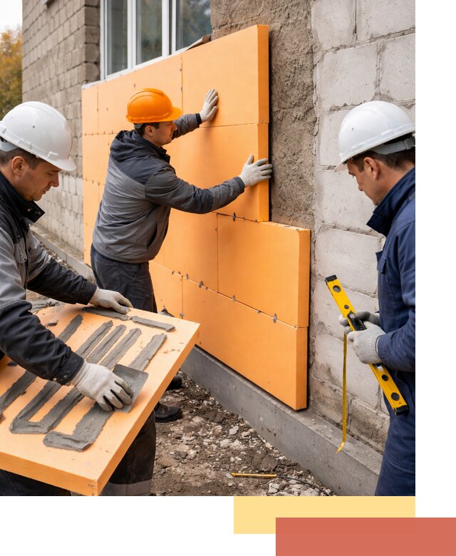 Утепление фасада пеноплексом под ключ в Ярцево