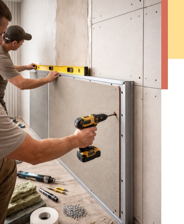 Шумоизоляция стен панелями ЗИПС в Ярцево от 2238 руб./м² под ключ | ОТДЕЛОЧНИК-Рцв