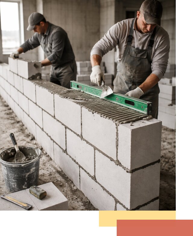 Кладка перегородок из газобетона в Ярцево быстро и качественно