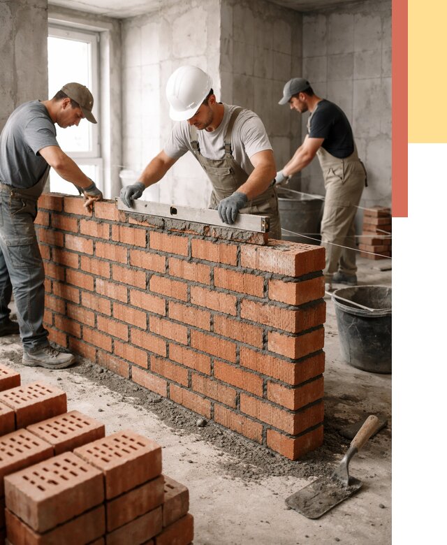 Кладка перегородок из кирпича в Ярцево от 3561 руб. за м² | ОТДЕЛОЧНИК-Рцв