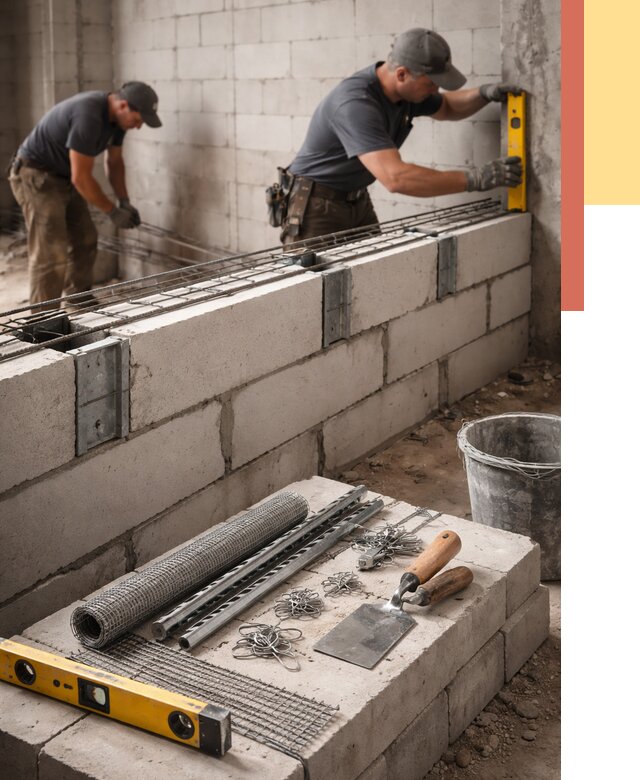 Армирование кладки перегородок в Ярцево от 763 руб. под ключ | ОТДЕЛОЧНИК-Рцв