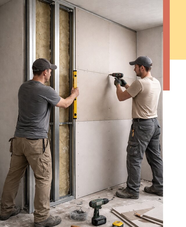 Монтаж двухслойной перегородки из гипсокартона в Ярцево от 1475 руб. | ОТДЕЛОЧНИК-Рцв