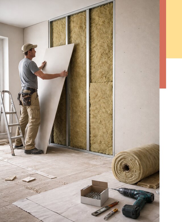 Перегородка из гипсокартона с шумоизоляцией в Ярцево от 3174 руб. | ОТДЕЛОЧНИК-Рцв