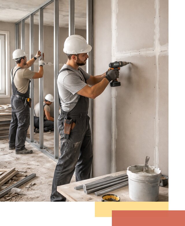 Перегородки из огнестойкого гипсокартона в Ярцево под ключ