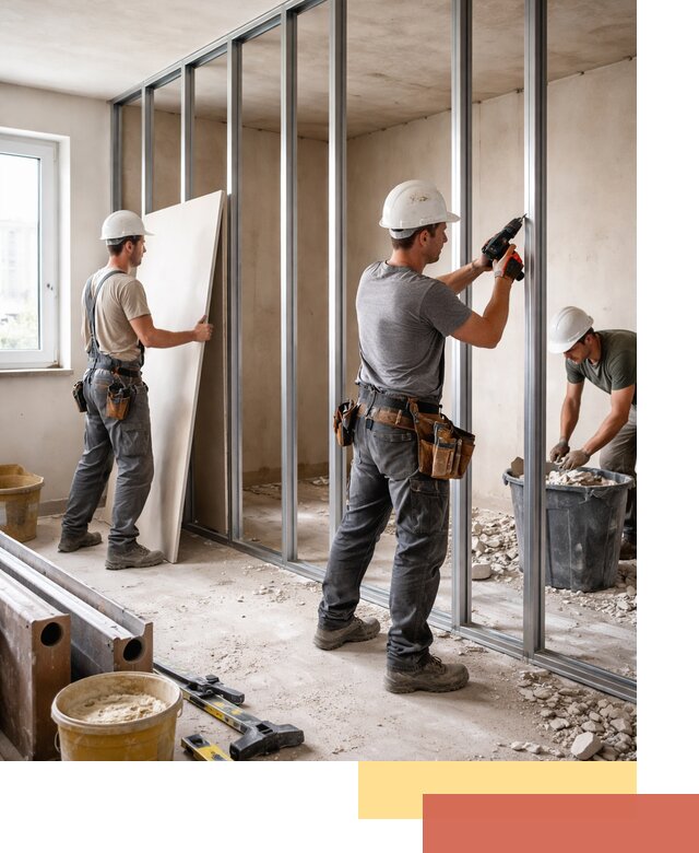 Перенос гипсокартонной перегородки в Ярцево профессионально и быстро