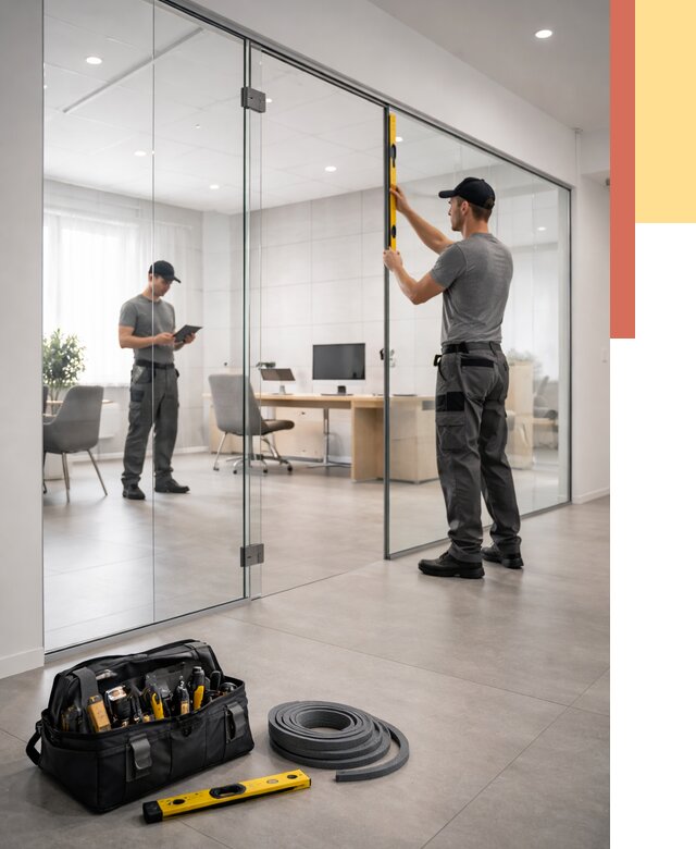 Цельностеклянные перегородки под ключ в Ярцево от 9665 руб. — монтаж и цены | ОТДЕЛОЧНИК-Рцв