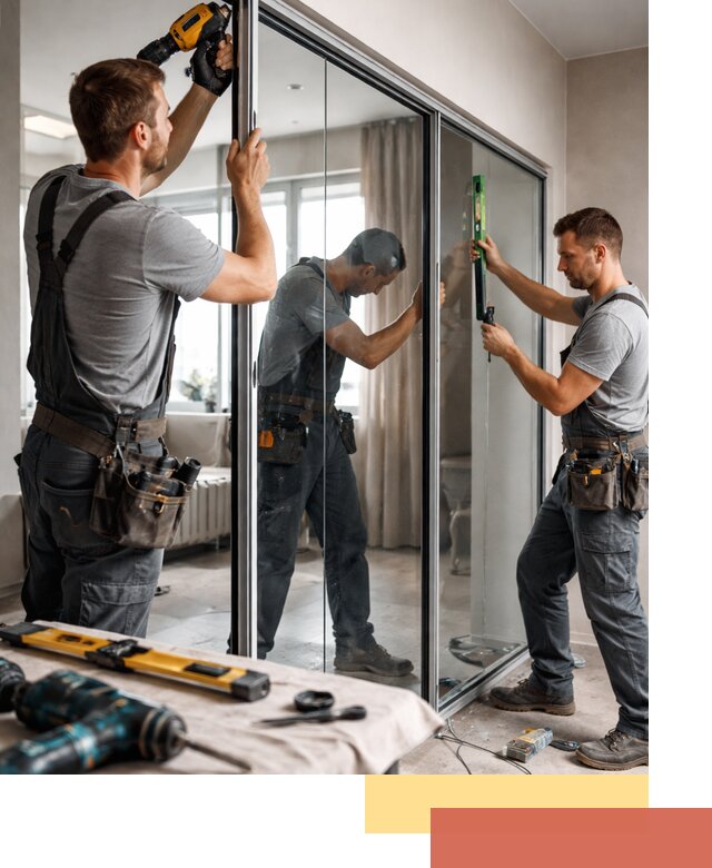 Каркасные стеклянные перегородки под ключ в Ярцево