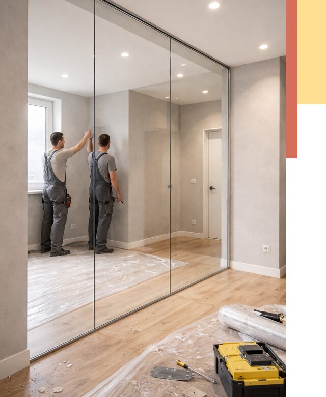 Безрамные стеклянные перегородки в Ярцево — монтаж от 9665 руб. | ОТДЕЛОЧНИК-Рцв