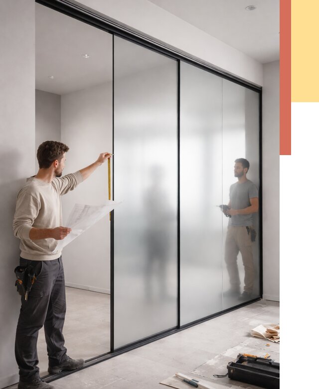 Матовые стеклянные перегородки в Ярцево от 8648 руб. — монтаж и установка | ОТДЕЛОЧНИК-Рцв