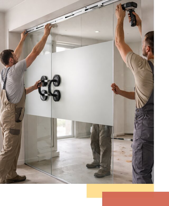 Матовые стеклянные перегородки под ключ в Ярцево