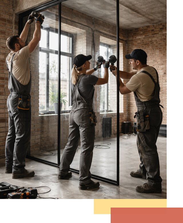 Стеклянные перегородки лофт — изготовление и монтаж в Ярцево