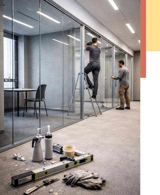 Стеклянные офисные перегородки в Ярцево от 8648 руб. — монтаж и установка | ОТДЕЛОЧНИК-Рцв