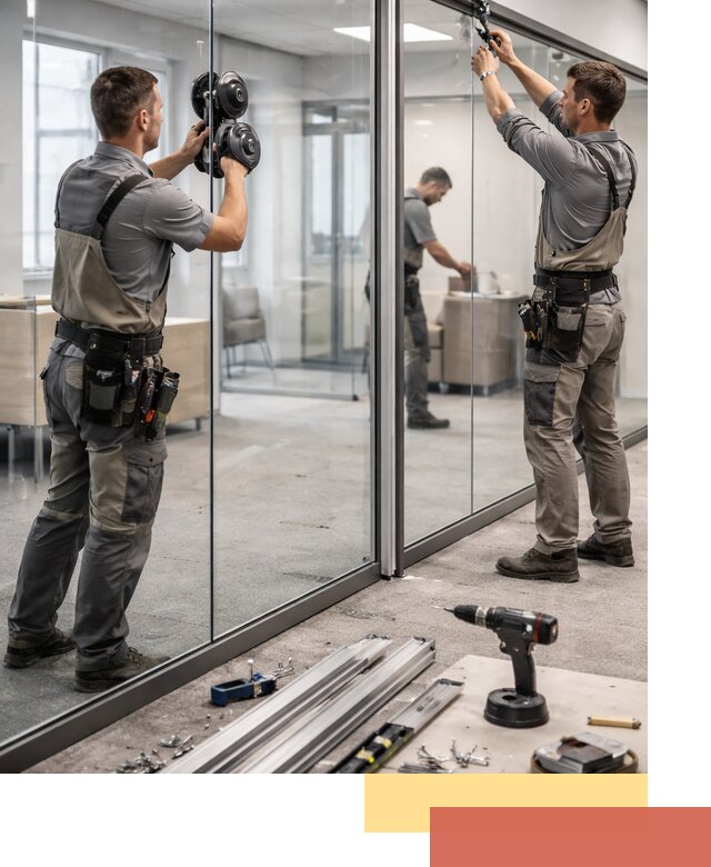 Стеклянные офисные перегородки под ключ в Ярцево