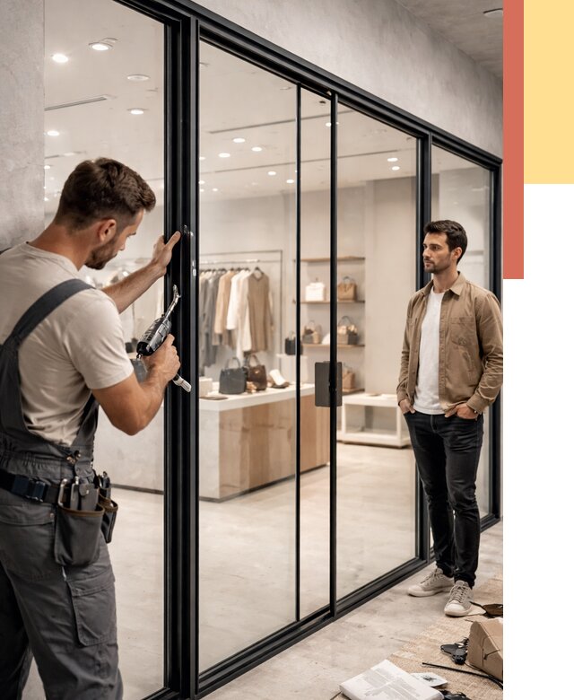 Стеклянные перегородки для магазинов в Ярцево от 8343 руб. под ключ | ОТДЕЛОЧНИК-Рцв