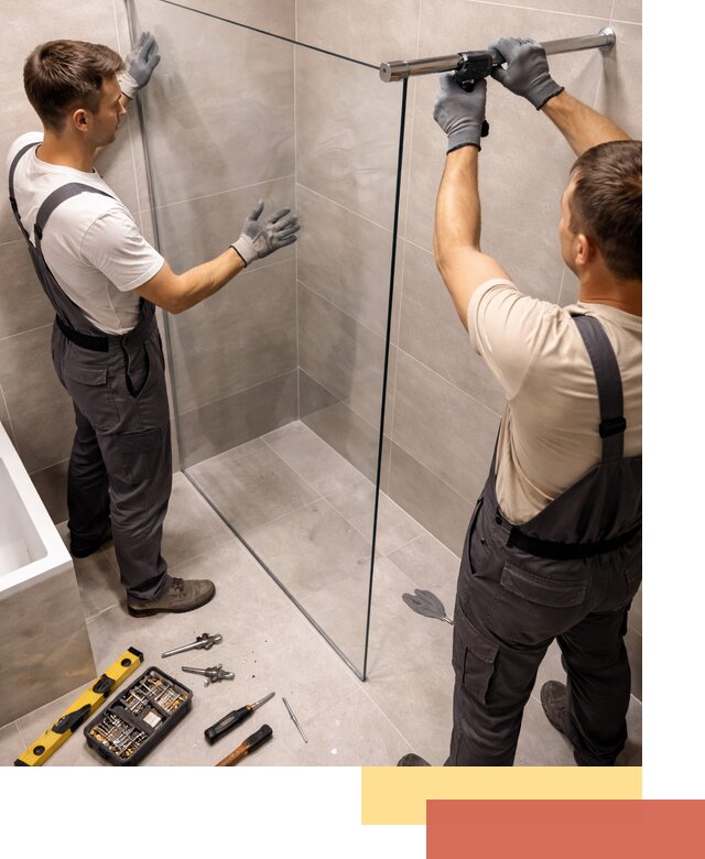 Стеклянные перегородки для душа в Ярцево — изготовление и монтаж